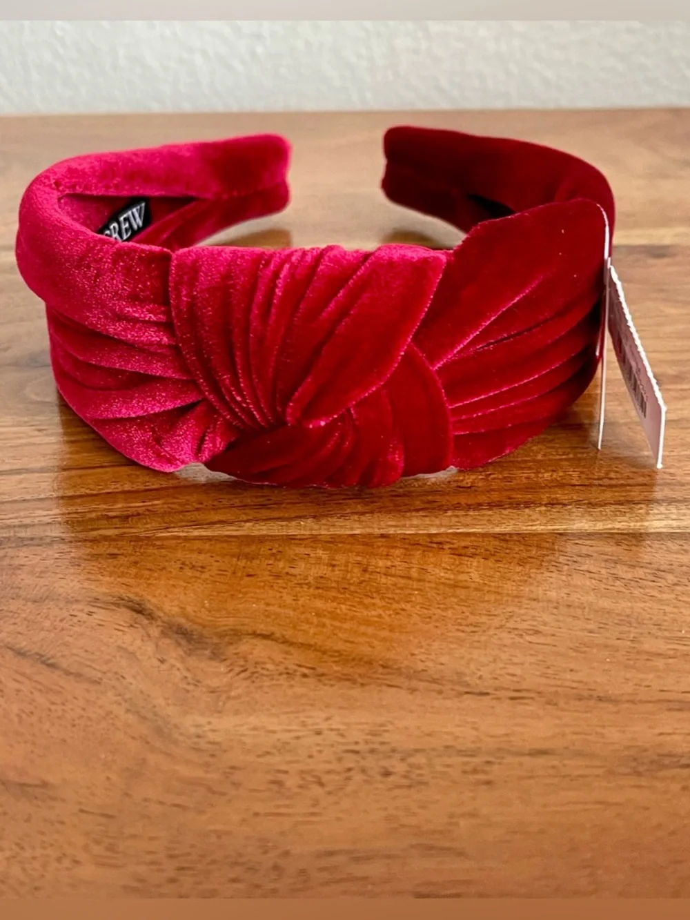 J.Crew Red Velvet Turban Knot Headband | Holiday Hair Accessory NWT